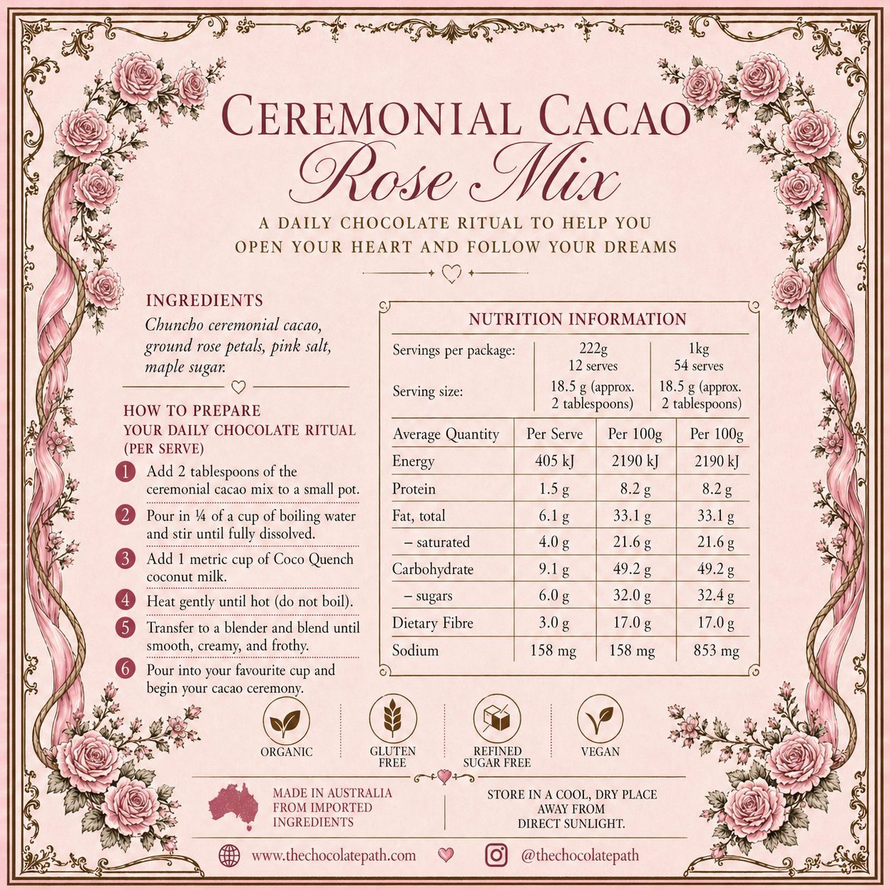 Ceremonial Cacao - Rose Mix